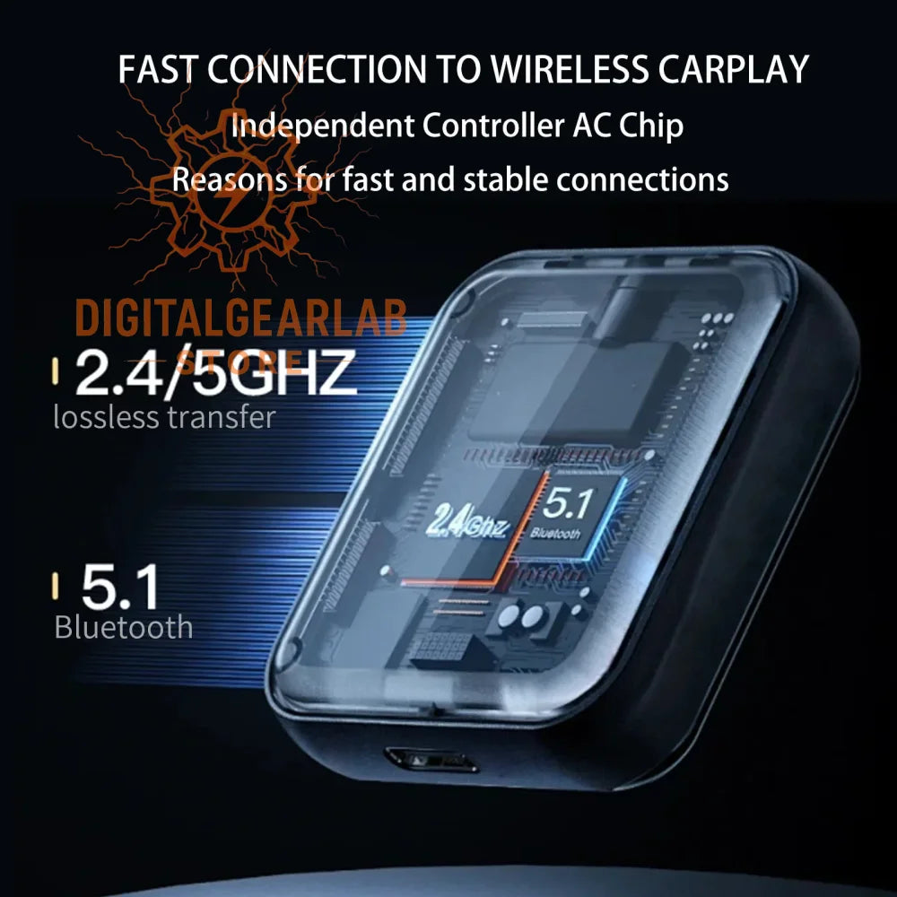 Transparent black and white smartwatch with a sleek design, featuring an independent controller ac chip for fast connections.